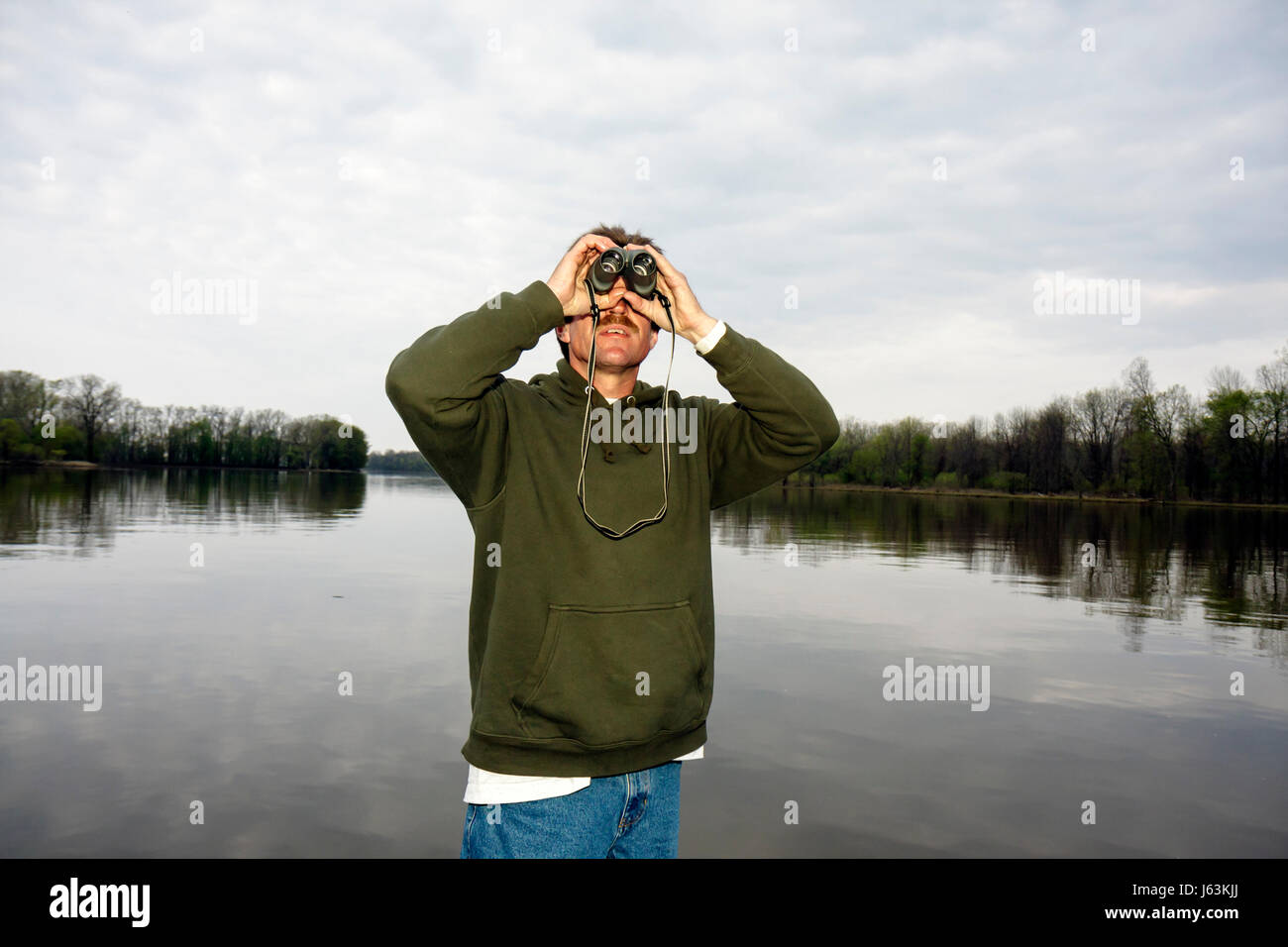 Michigan Saginaw, Johnny Panther Quest, Shiawassee National Wildlife Refuge, Erhaltung, Ökotourismus, Lake Linton, Saginaw River, frühes Frühjahr, Männer männlich Stockfoto