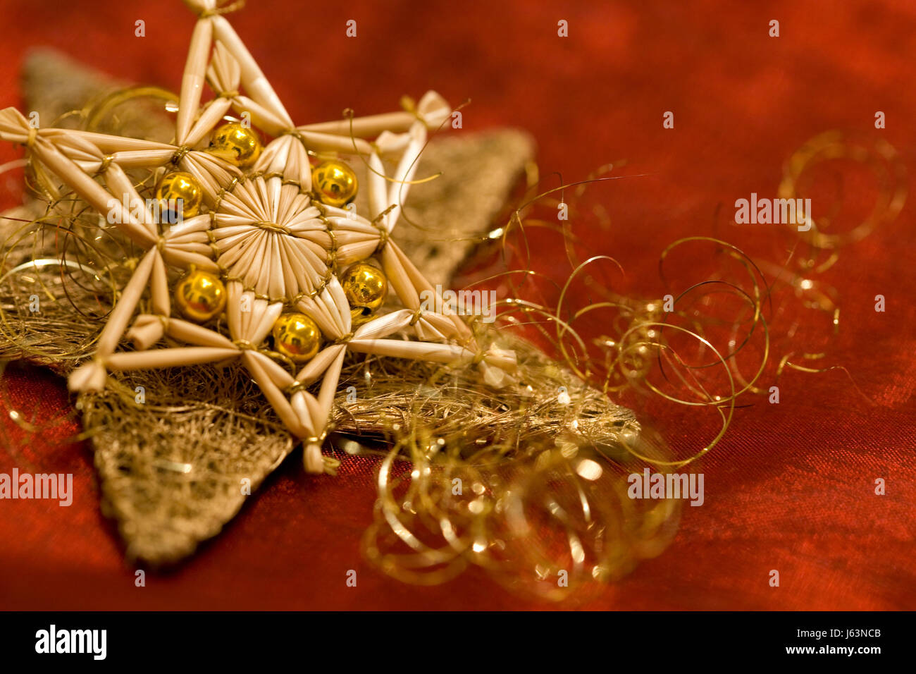 Stars Sternchen Engel Haar Gold rot Weihnachten Weihnachten x-mas Party fest Deko Stockfoto