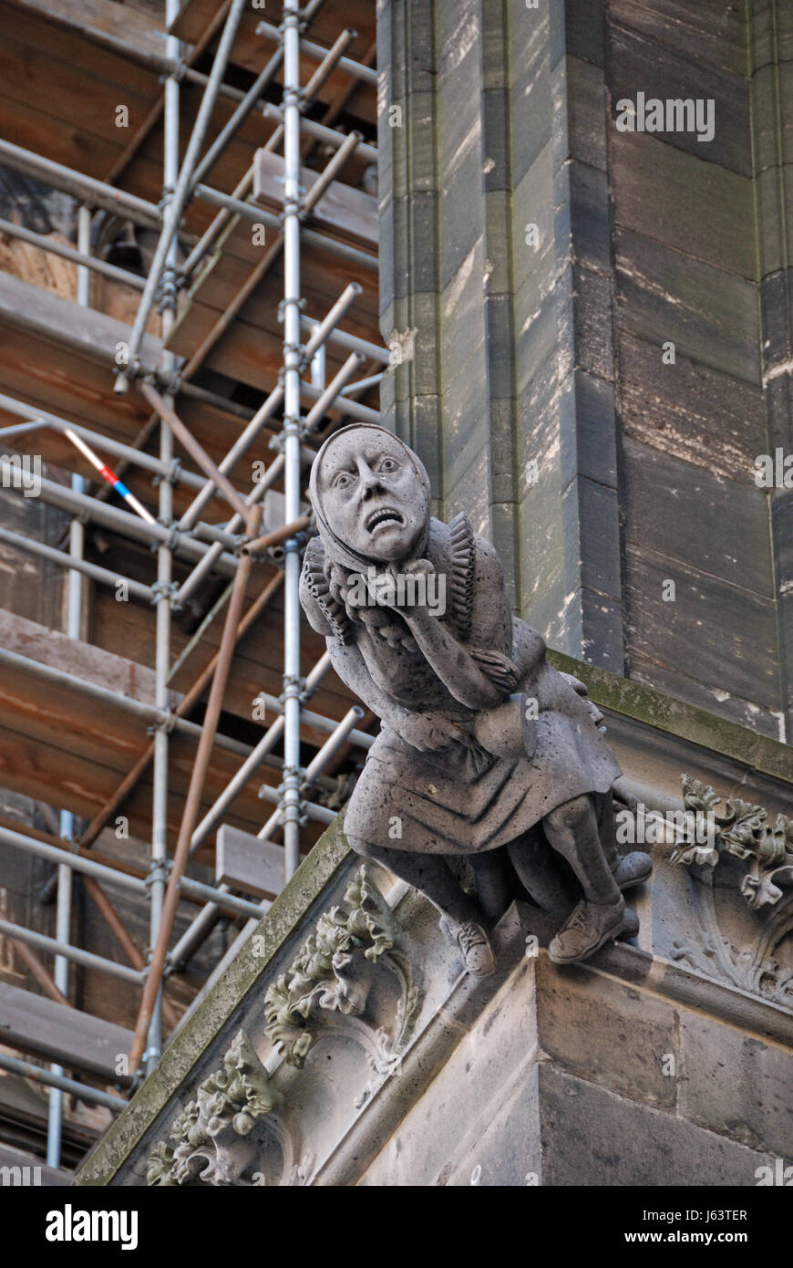 Wasserspeier am Kölner Dom Stockfoto