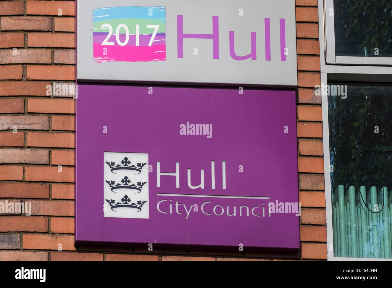 Melden Sie außen Hull City Council building, Kingston nach Hull, Yorkshire, England, Vereinigtes Königreich Stockfoto