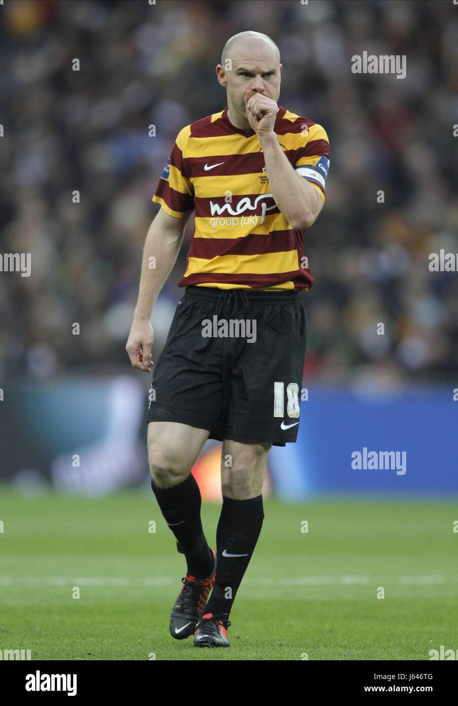 GARY JONES BRADFORD CITY V SWANSEA CITY WEMBLEY Stadion LONDON ENGLAND 24. Februar 2013 Stockfoto