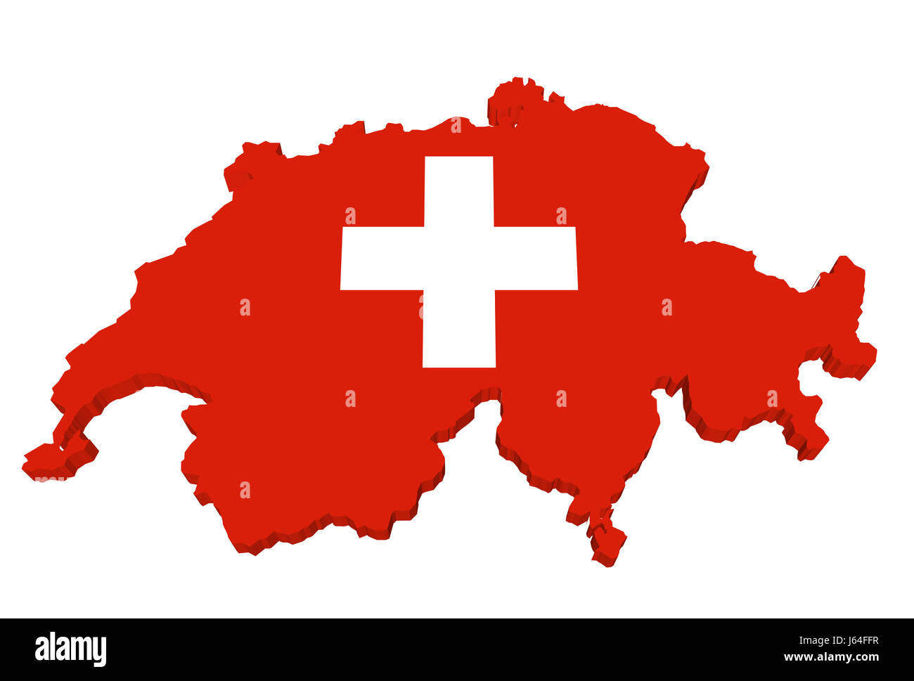 Cross-Europa Schweiz Karte Flagge Atlas Europakarte der Welt weiß rotes  Kreuz Stockfotografie - Alamy