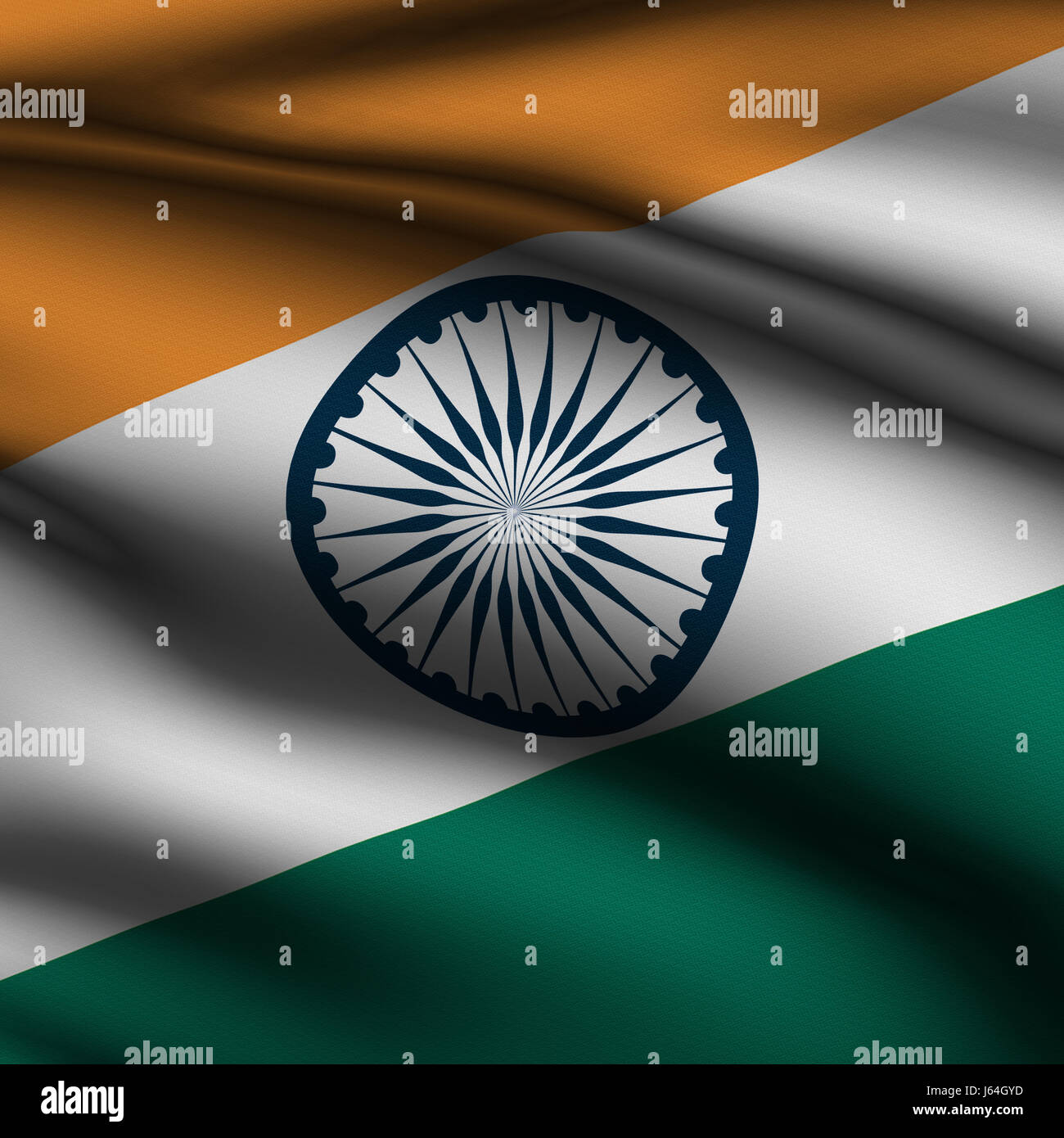 Asien Indien Fahne asiatische indische Makro Nahaufnahme Makro Aufnahme Nahaufnahme Stockfoto