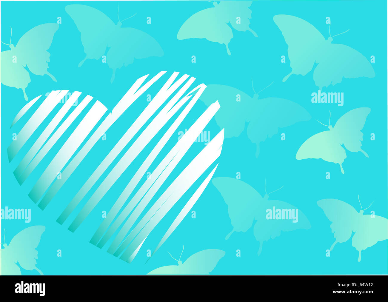 Blau Art Schmetterling Türkis Liebe verliebt verliebte sich in Liebe Herz Piktogramm symbol Stockfoto