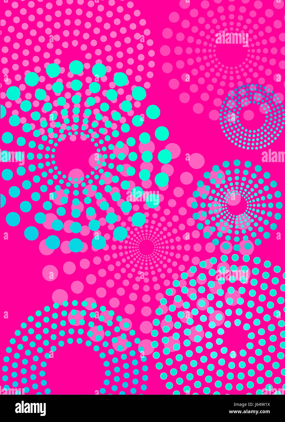 Kunst Punkte Türkis Muster Hintergrund rosa Design Kunst Raum Hintergrundgrafik Stockfoto
