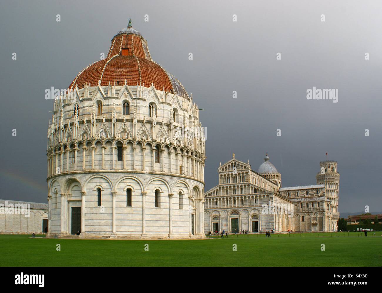 Turm skew Toskana Pisa Italien Turm Denkmal Tourismus Wolke Kathedrale Stockfoto