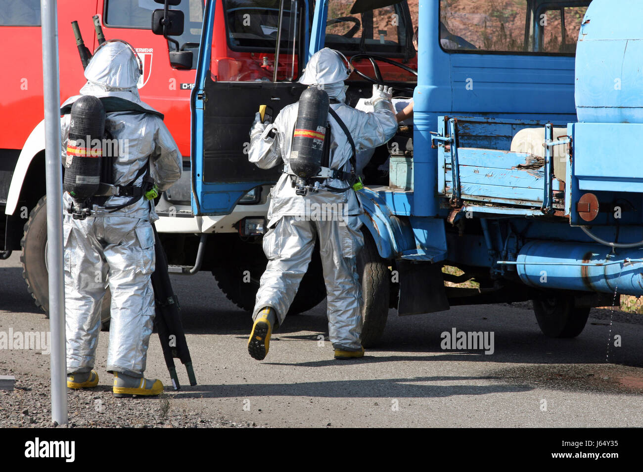 Übung gefährliche Unfall Stockfoto