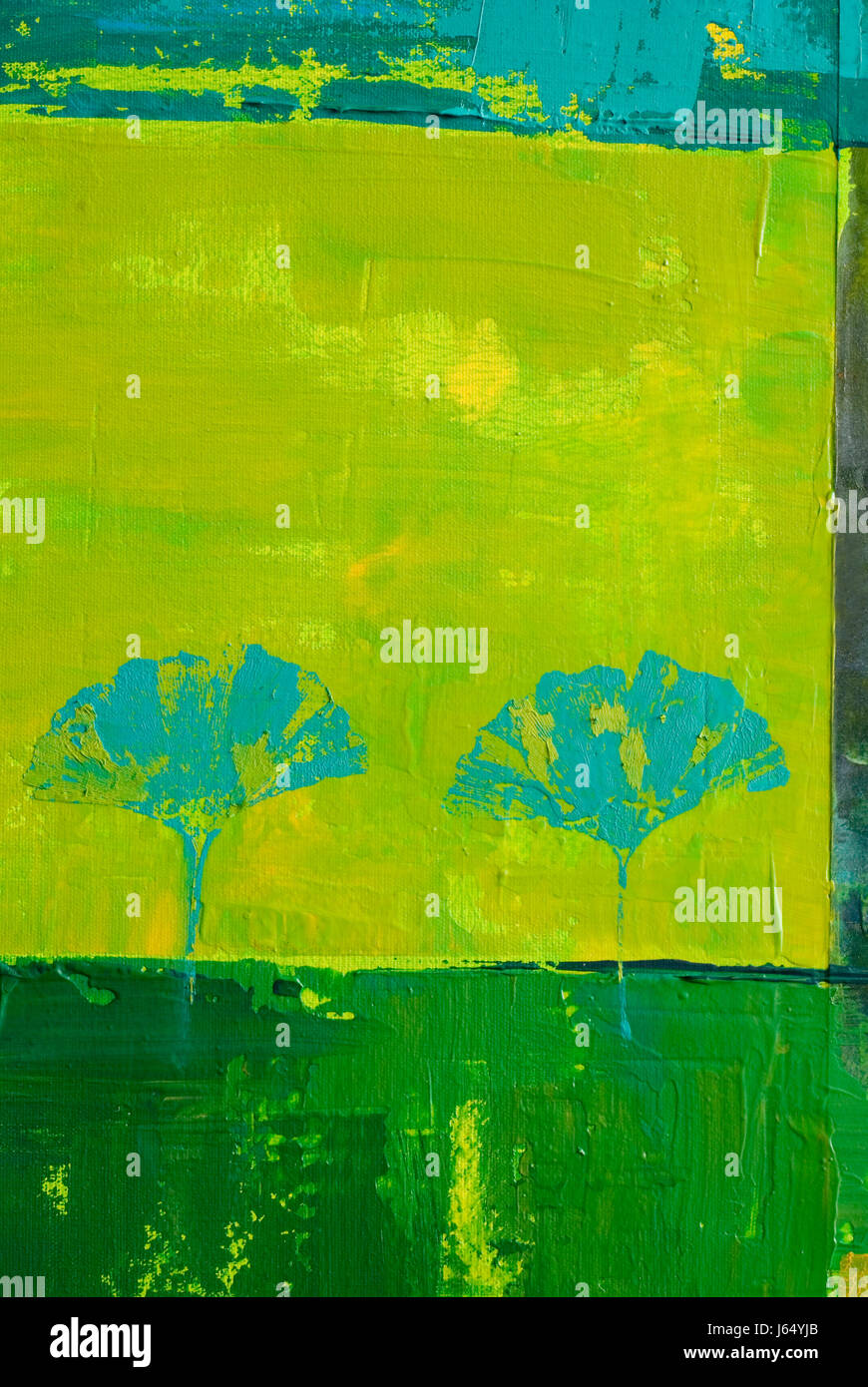 Kunst grün Malerei Illustration Hintergrund Hintergrund Blatt grün Kunst Malerei Stockfoto