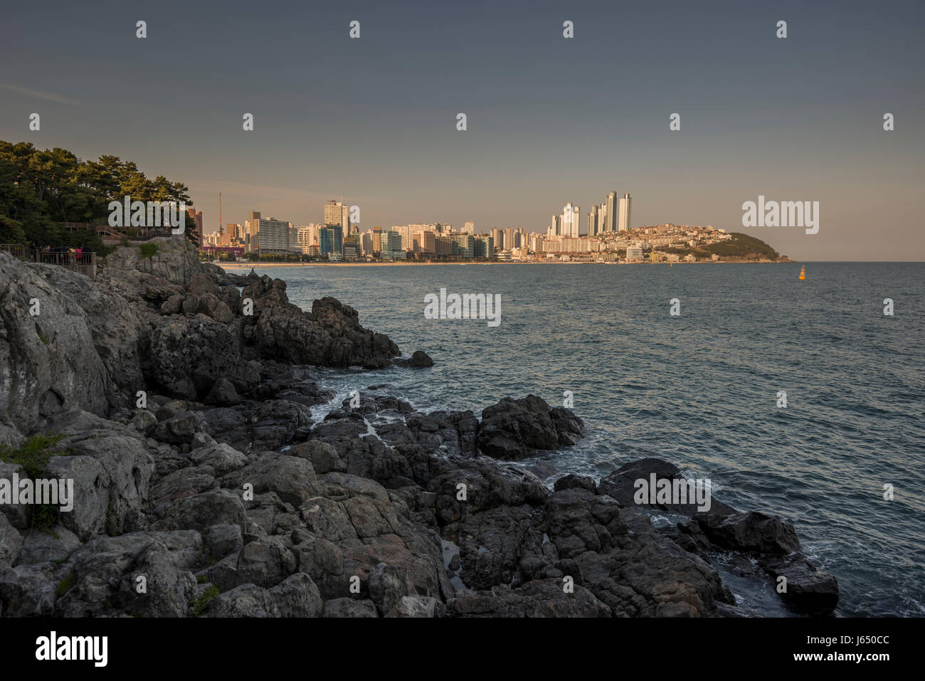 Ansicht von Haeundae Strand Haeundae District, Busan Gwangyeoksi, Südkorea Stockfoto