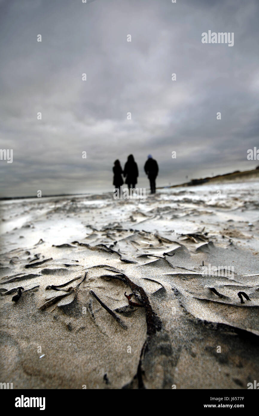 Spaziergang am Strand von breskens Stockfoto