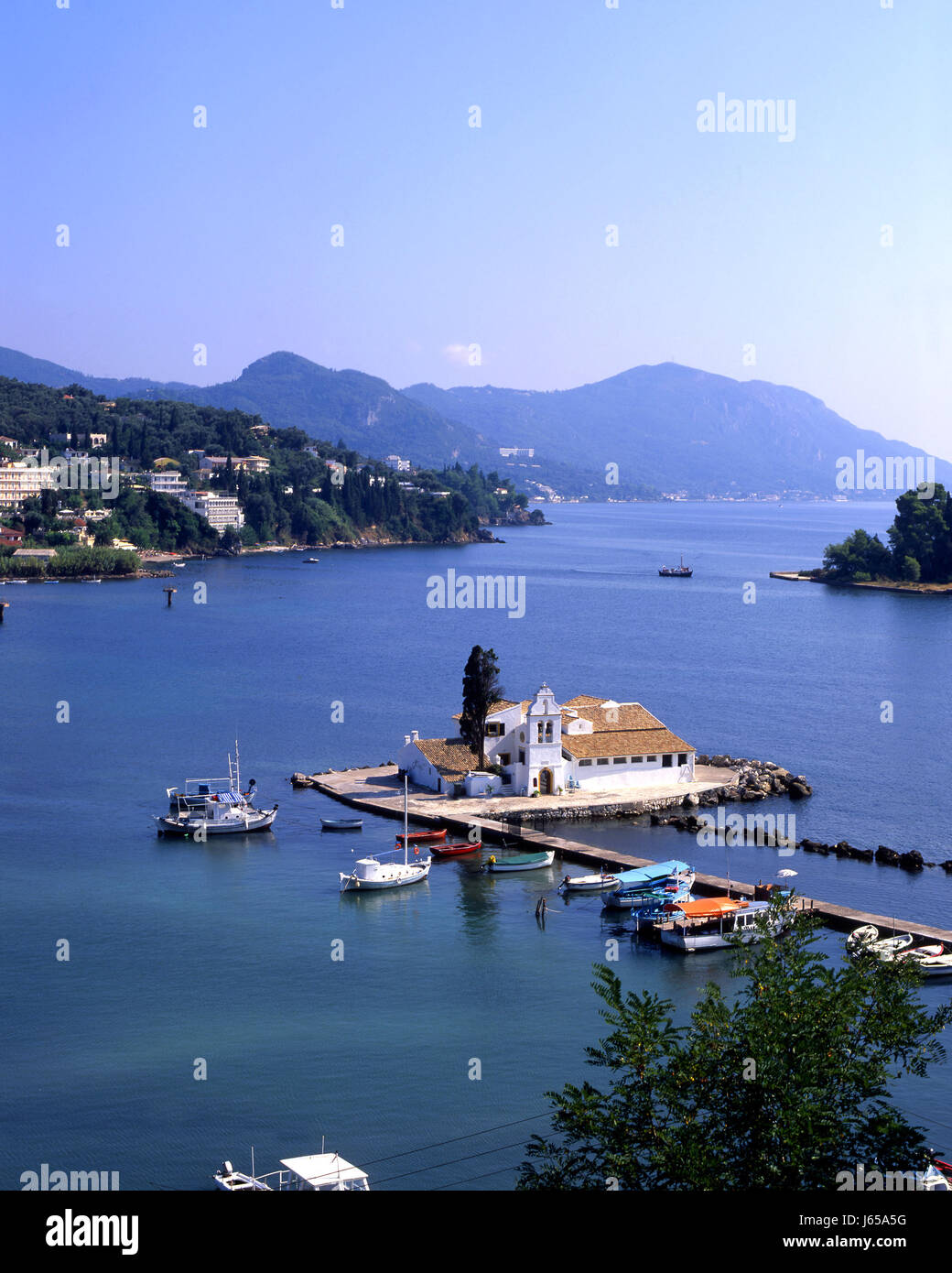 Reisen Sie kirchliche Tourismus Griechenland griechische Küste Insel Korfu Insel schöne Stockfoto
