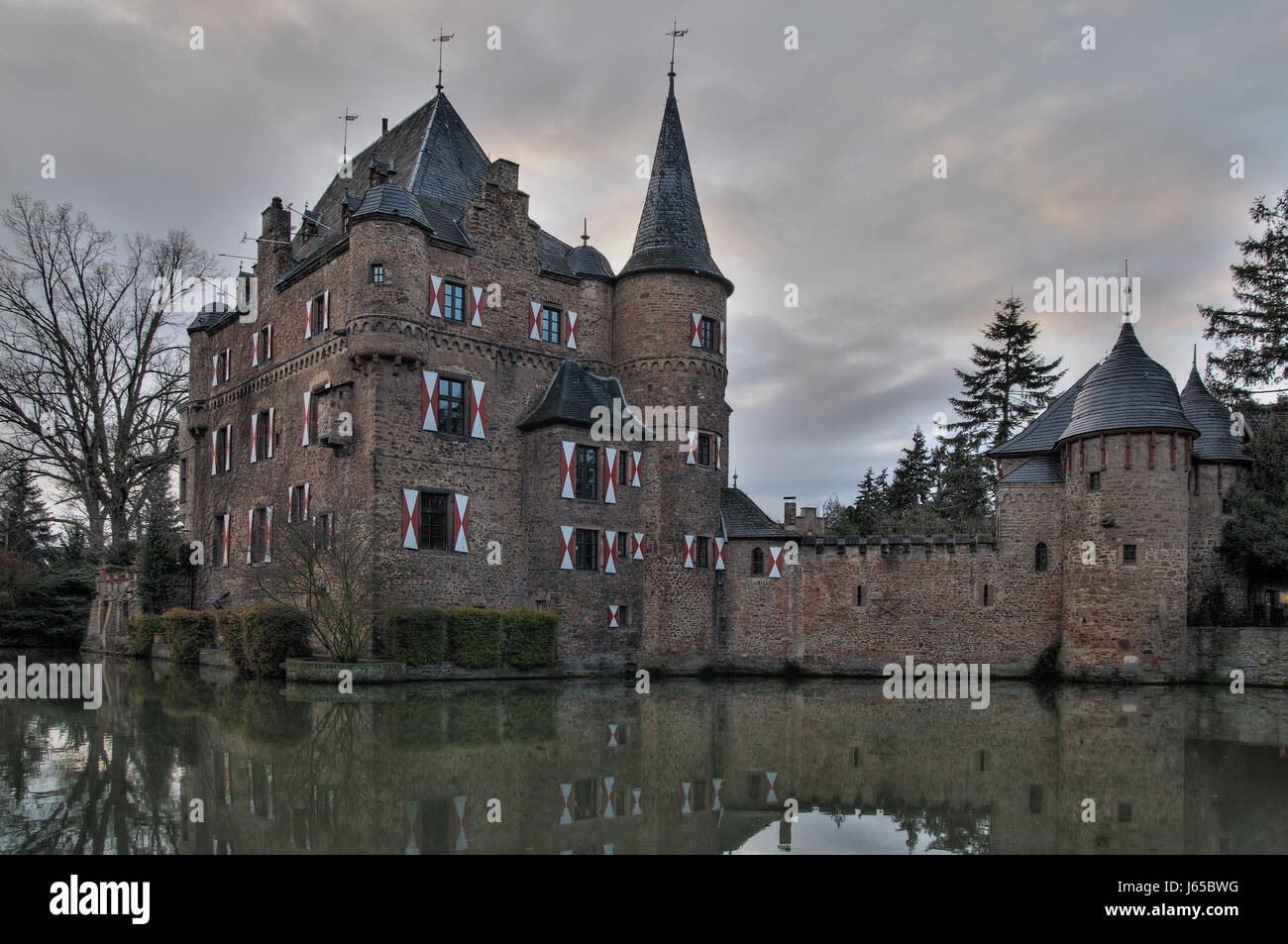 Graben Wasserburg Schloss historische Graben Deutschland Bundesrepublik Deutschland Stockfoto