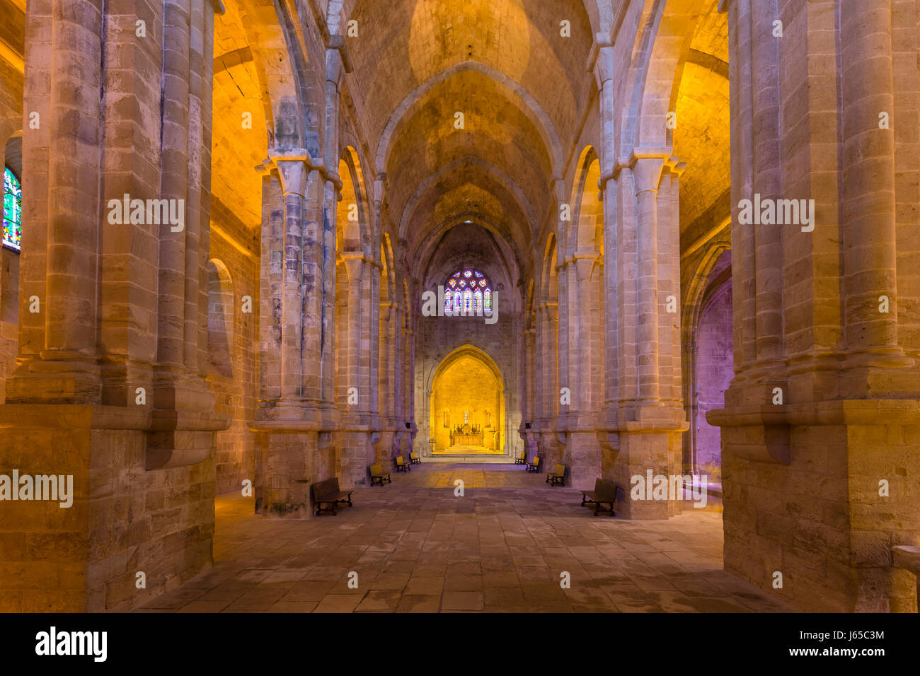 Frankreich, Aude, Narbonne, Fontfroide Abtei, die Kirche, Kirchenschiff Stockfoto
