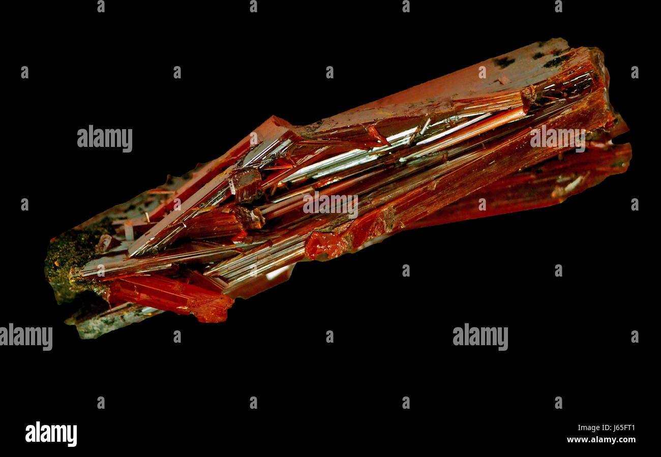 Kristall Chrom führen Orangen Safran rote mineralischen Australien Kristall Chrom Stockfoto