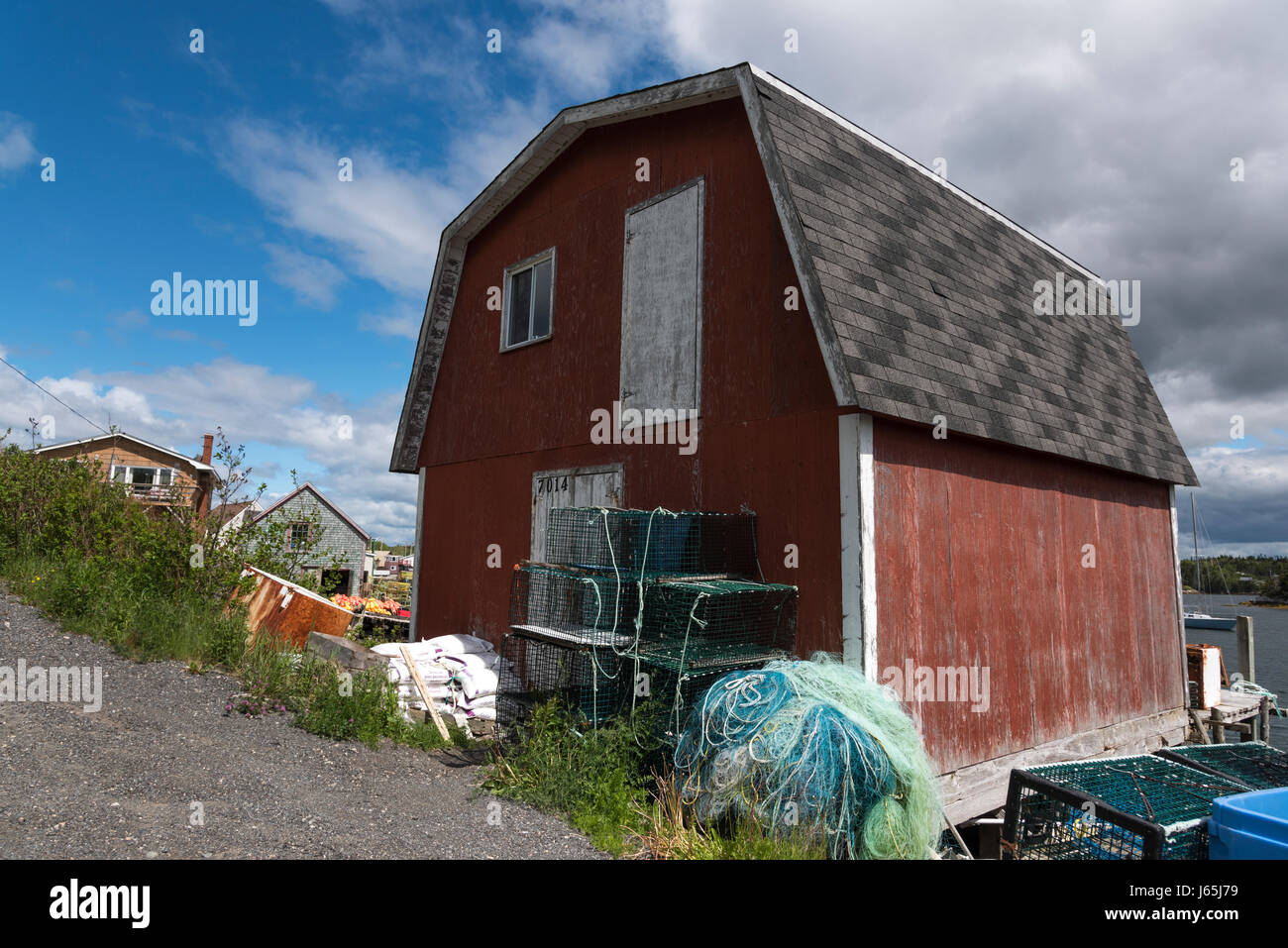 Angeln-Schuppen im Hafen West Dover, Halifax, Nova Scotia, Kanada Stockfoto