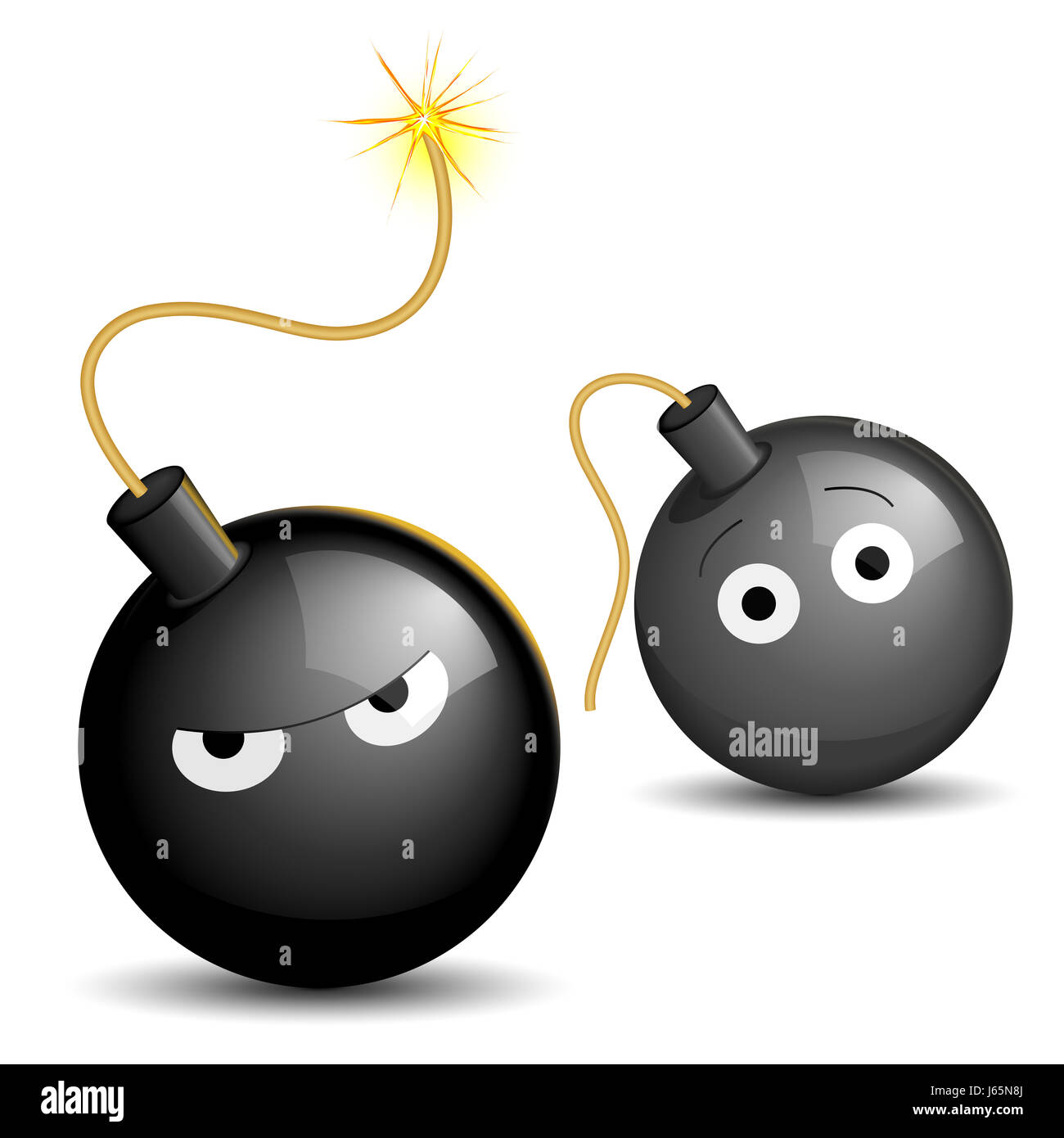 Gefahr Bombe Sicherung explodieren explosive Granate Arm Waffe Lichtobjekt schwarz Stockfoto