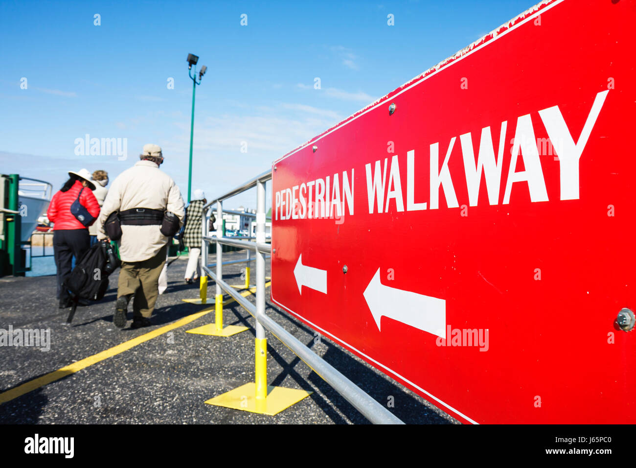 Michigan Mackinaw City, Mackinac Historic State Parks Park, Straße von Mackinac, Lake Huron, Arnold Line Ferry Dock, Arnold Transit Company, von Mackinac I Stockfoto