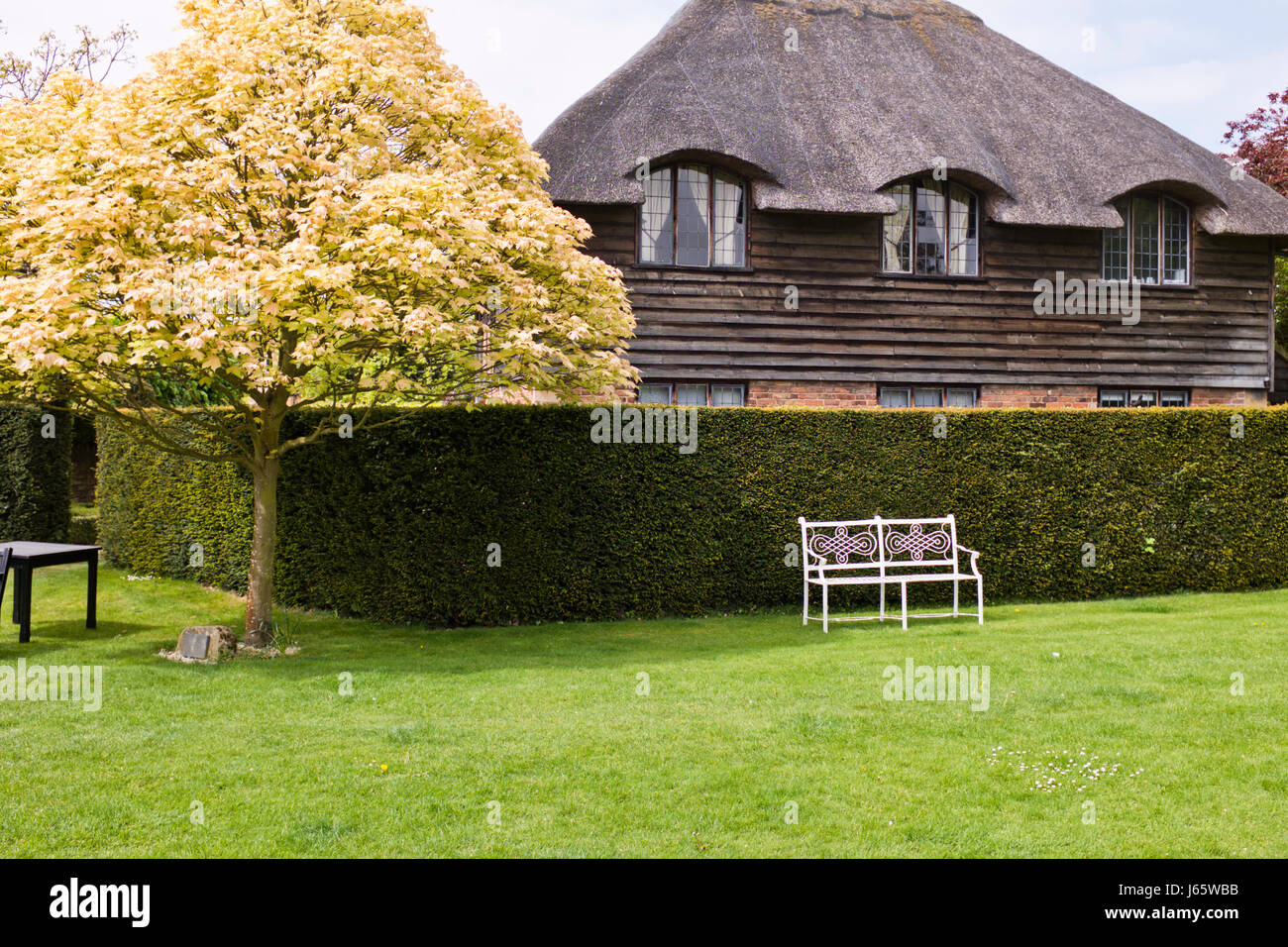 Broadway, alte Cotswold Dorf mit Hotel Lygon arme alte Einrichtung und Innenausstattung, Gärten. Alten Cotsworld Stone Villa, Landhaus, High Street, Deli, UK Stockfoto