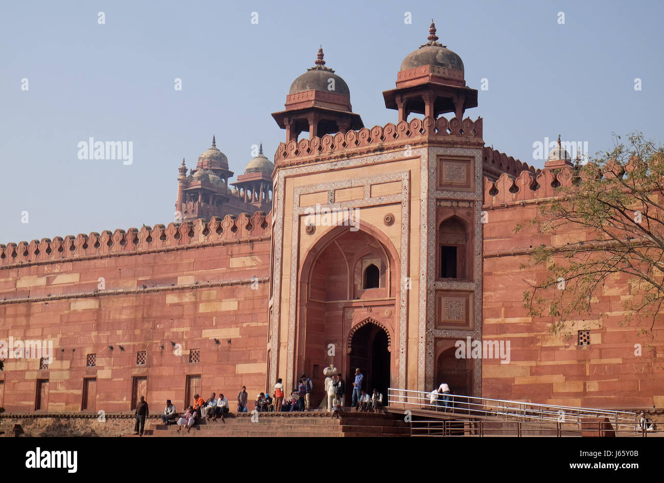 Historische Stadt, gebaut von Mughal Kaiser Akbar in Fatehpur Sikri, Uttar Pradesh, Indien am 15 Februar 201 Stockfoto