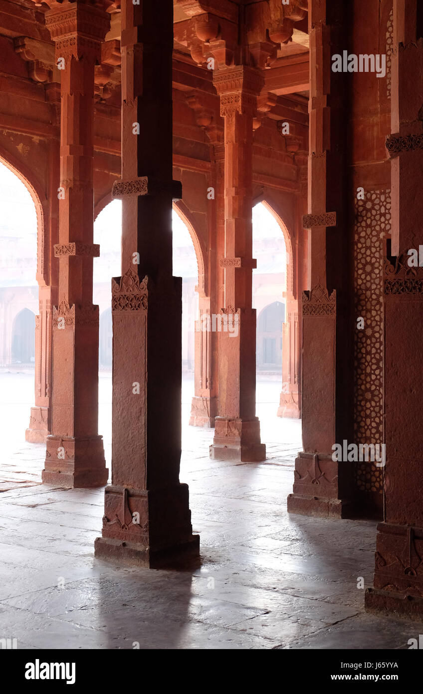 Jama Masjid Moschee in Fatehpur Sikri Komplex, Uttar Pradesh, Indien am 15. Februar 2016. Stockfoto