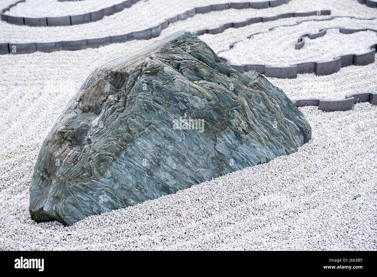 Japanischer Steingarten oder Zen-Garten im Enkoji-Tempel in Kyoto, Japan Stockfoto