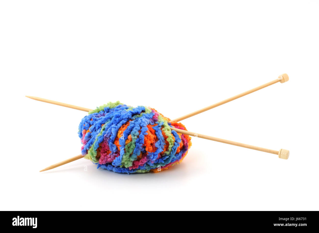 Wolle stricken Ball aus Wolle Stricknadel Farbe farbig bunt wunderschön Stockfoto