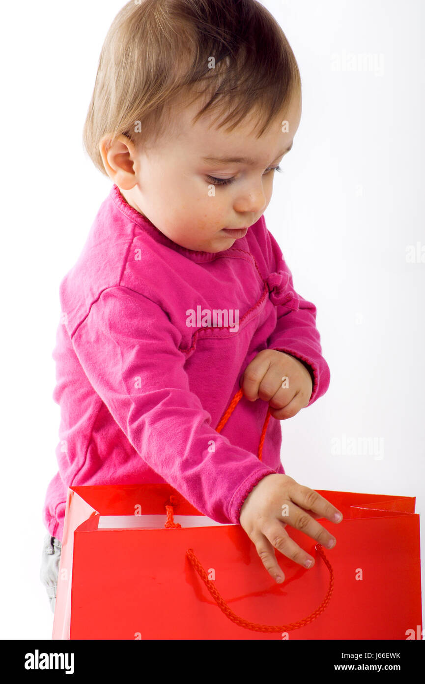 Mädchen mit Tasche Stockfoto