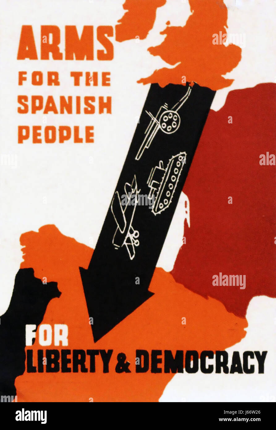 SPANISCHER Bürgerkrieg britischen nationalen Rat der Labour Party Plakat fordert Unterstützung für den Kampf gegen Faschismus Stockfoto