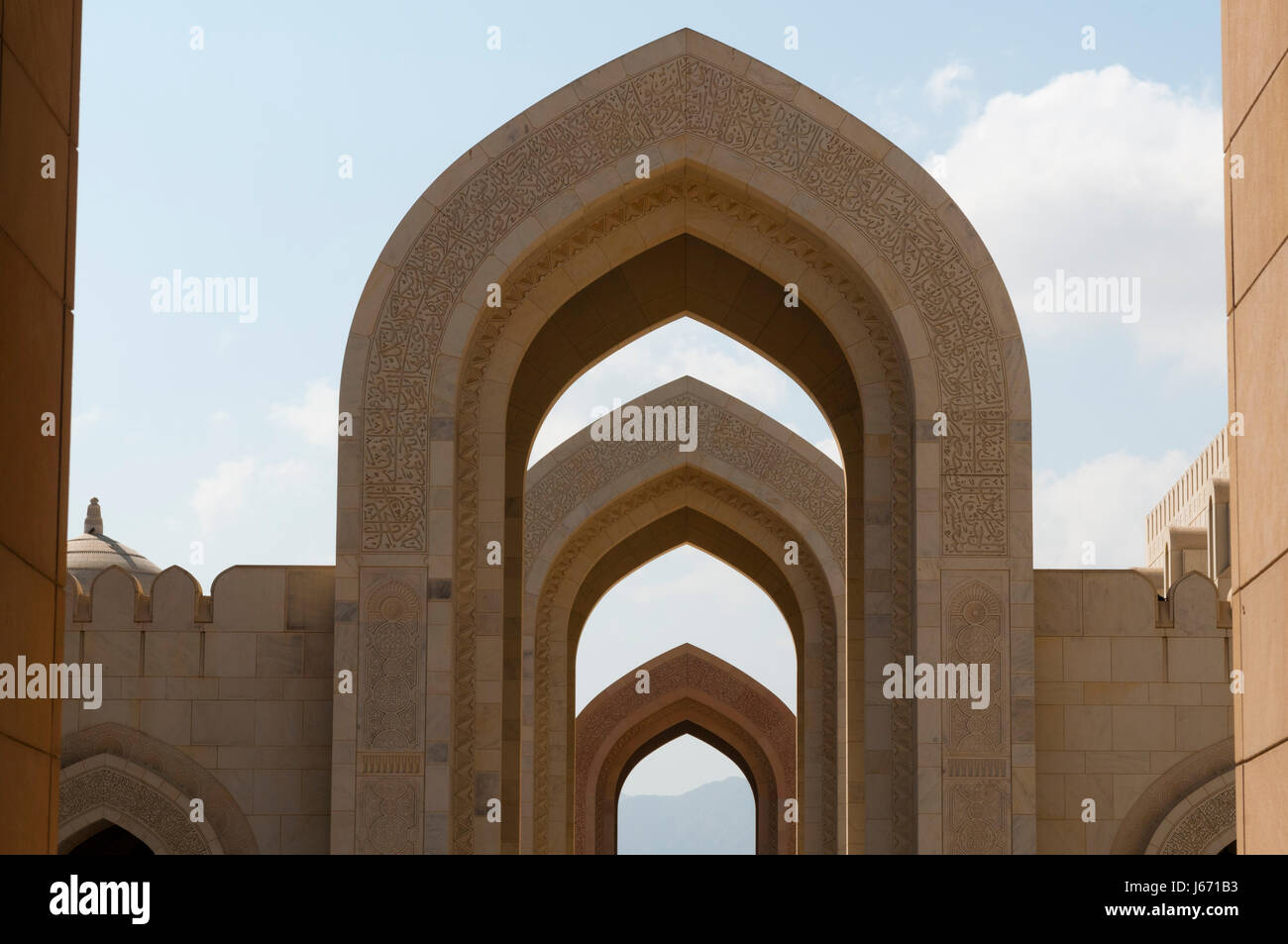 Sultan Qaboos Grand Mosque in Muscat, Oman Stockfoto