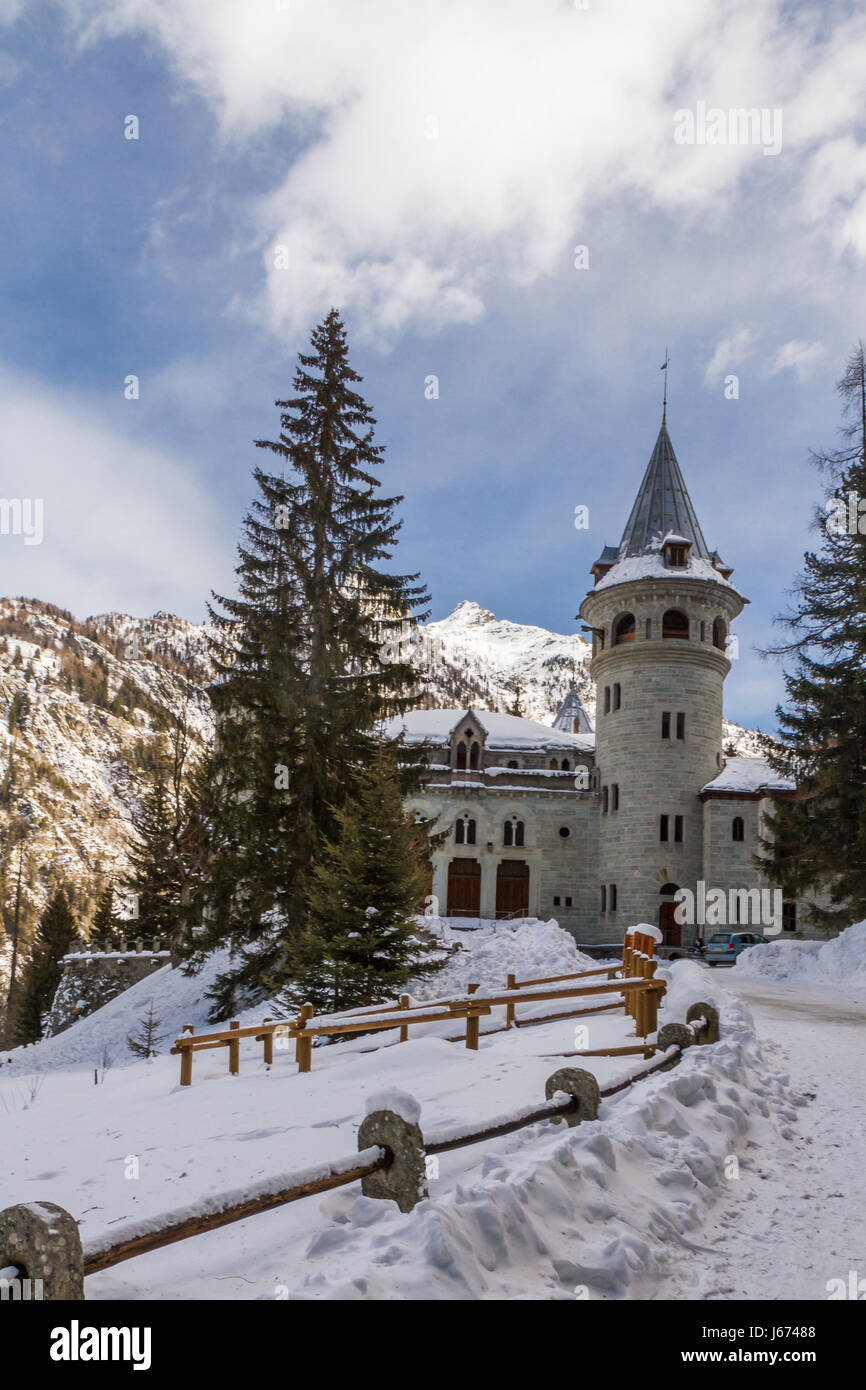 Burg von Gressoney-Saint-Jean - Aostatal - Italien Stockfoto