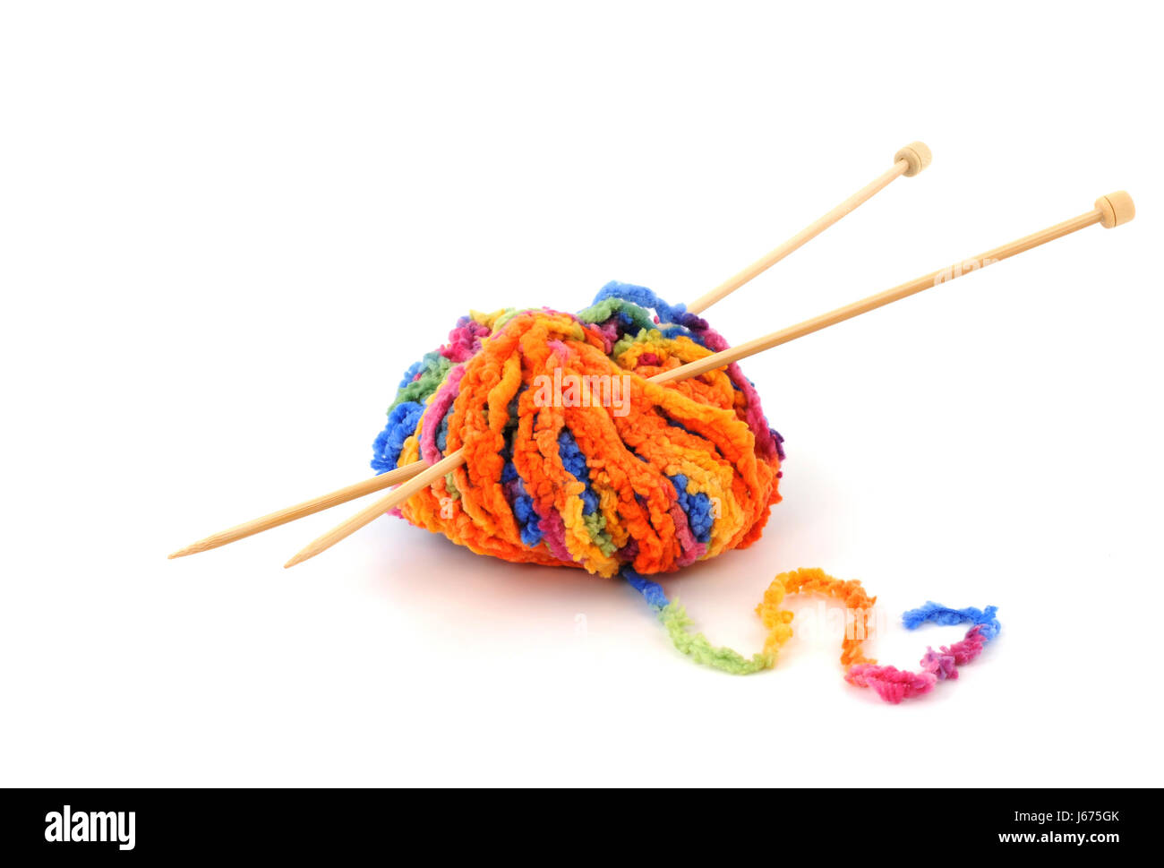 Wolle Stricken Stricken Ball aus Wolle Farbe farbig bunte wunderschöne vielfältige Stockfoto