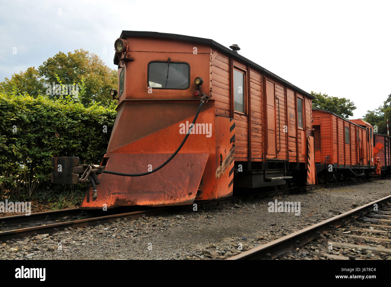 Eisenbahn Lok Zug Motor Rollmaterial Fahrzeug bedeutet der Oldtimer Reisen Stockfoto