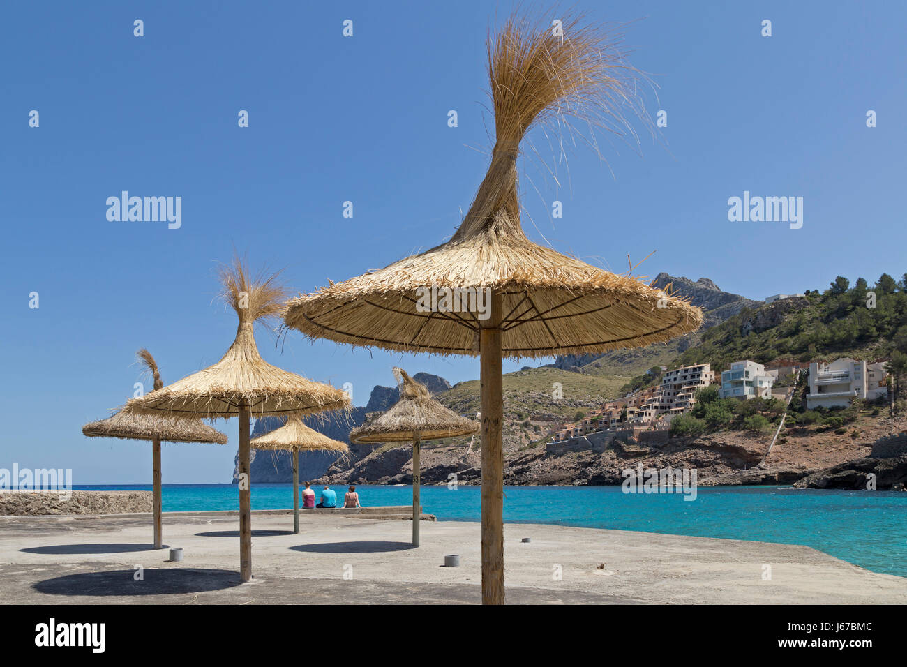 Strand in Cala de Sant Vicenc, Mallorca, Spanien Stockfoto