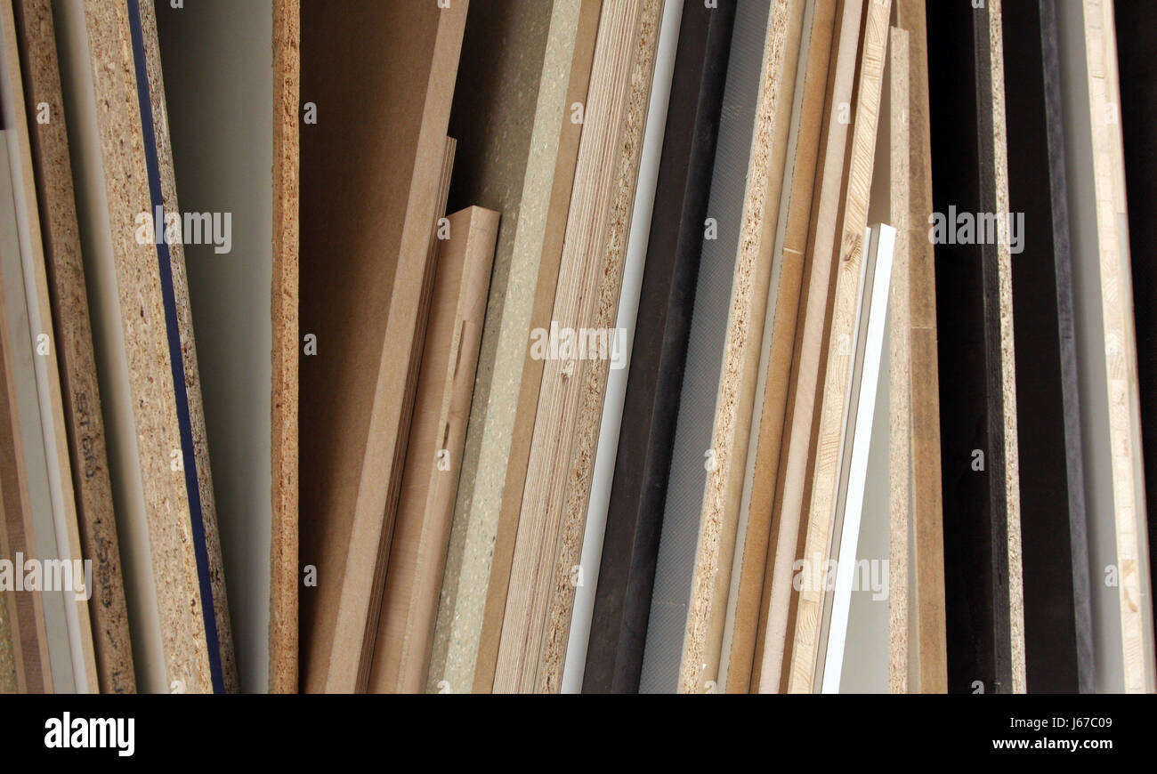 Holz Holz Paneele Holz Zubehör Zubehör Handwerk Holz speichern Stockfoto