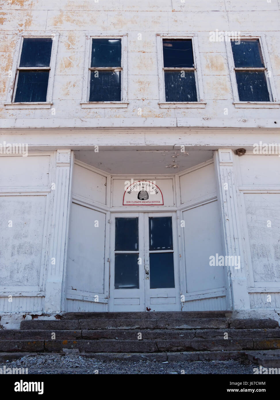 Eine alte, verlassene ZCMI in Glenwood, Utah. Die ZCMI, gegründet von Brigham Young, wurde das erste Kaufhaus in den Vereinigten Staaten. Stockfoto