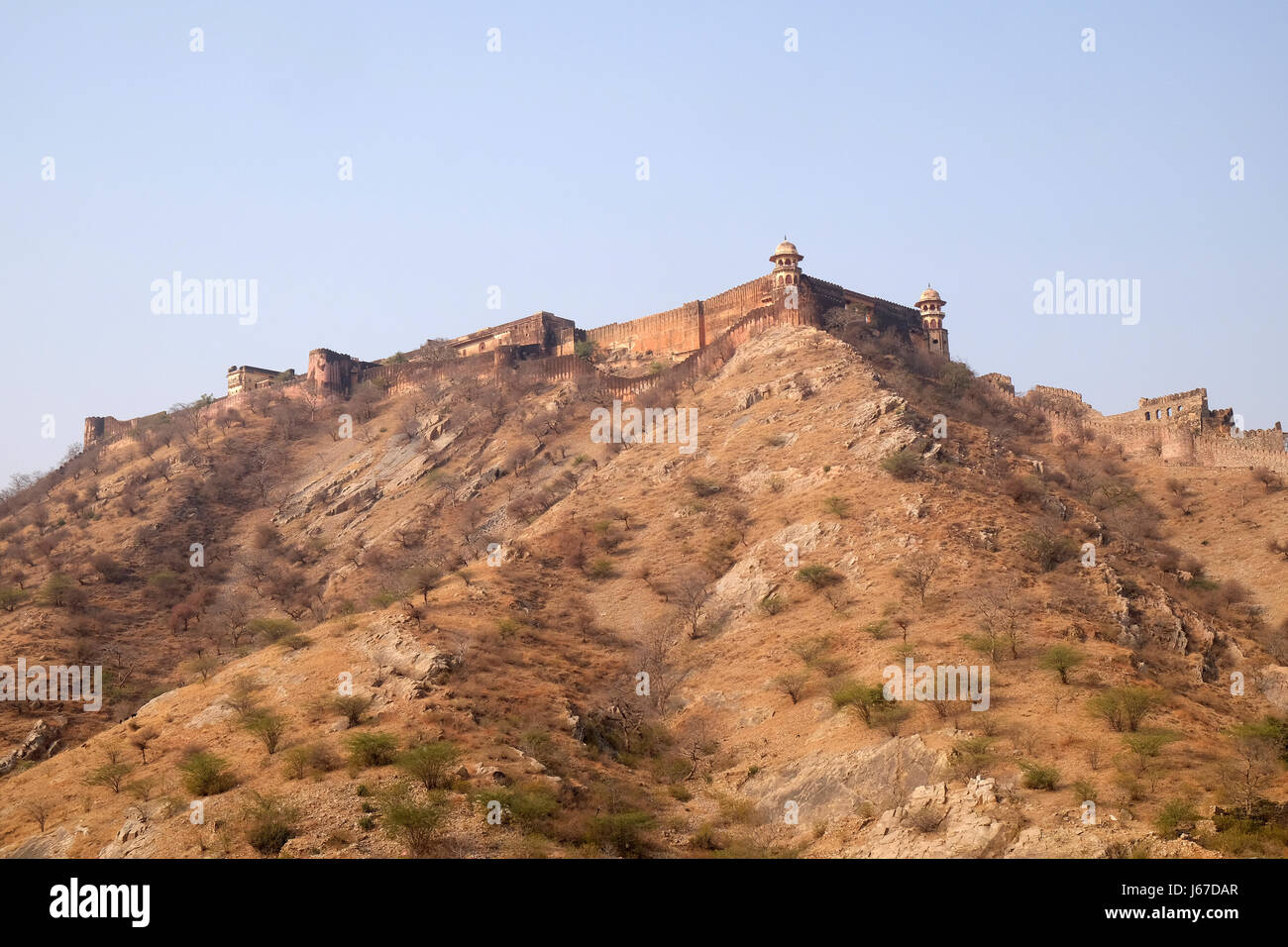 JAIPUR, Indien - Februar 16: The Jaigarh Fort in der Nähe von Jaipur ist eines der spektakulärsten Festungen in Indien in Jaipur, Rajasthan, Indien, am 16. Februar, Stockfoto