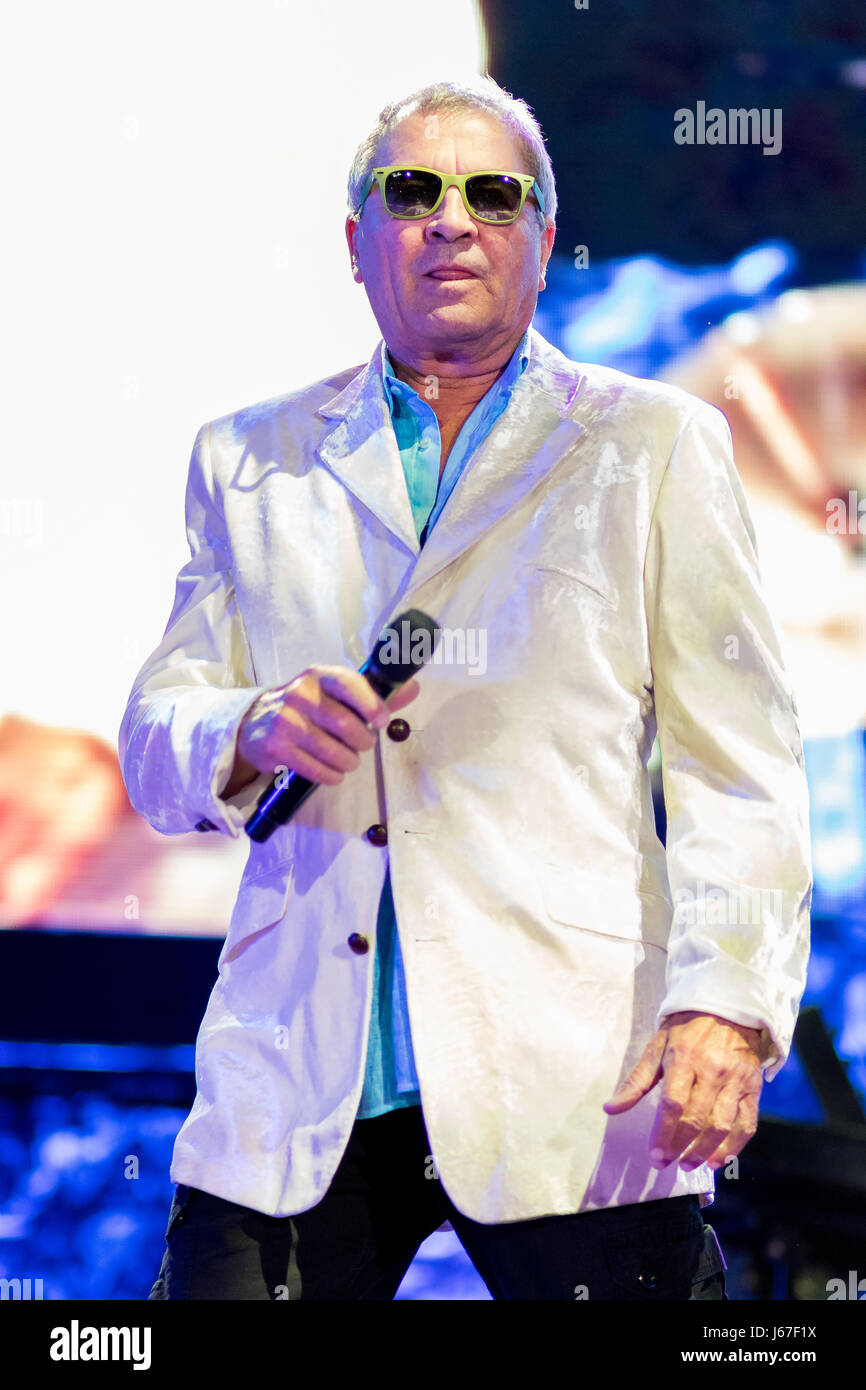 ZAGREB, Kroatien - 16. Mai 2017: Deep Purple Sänger Ian Gillan auf der Bühne während ihrer The Long Goodbye-Tour an der Arena Zagreb. Stockfoto