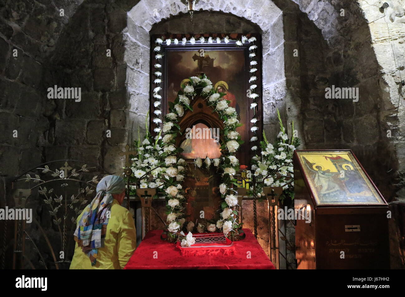 Israel, Nazareth, Tag der Verkündigung in der griechisch-orthodoxen Kirche der Mariä Verkündigung, die Kirche St. Gabriel Stockfoto