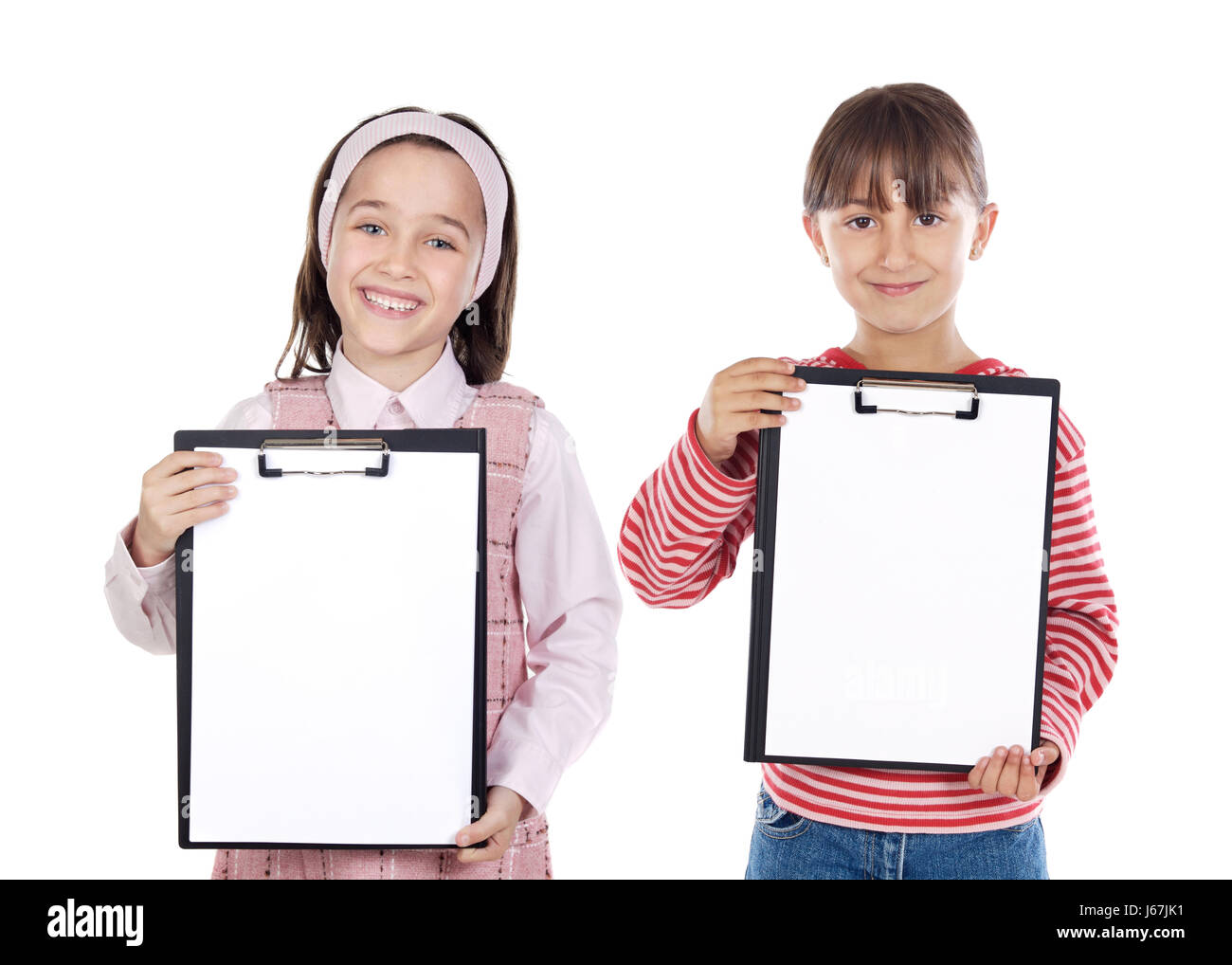 schöne beauteously schöne Studentin Notizblock Mädchen Mädchen zwei Kindererziehung Stockfoto
