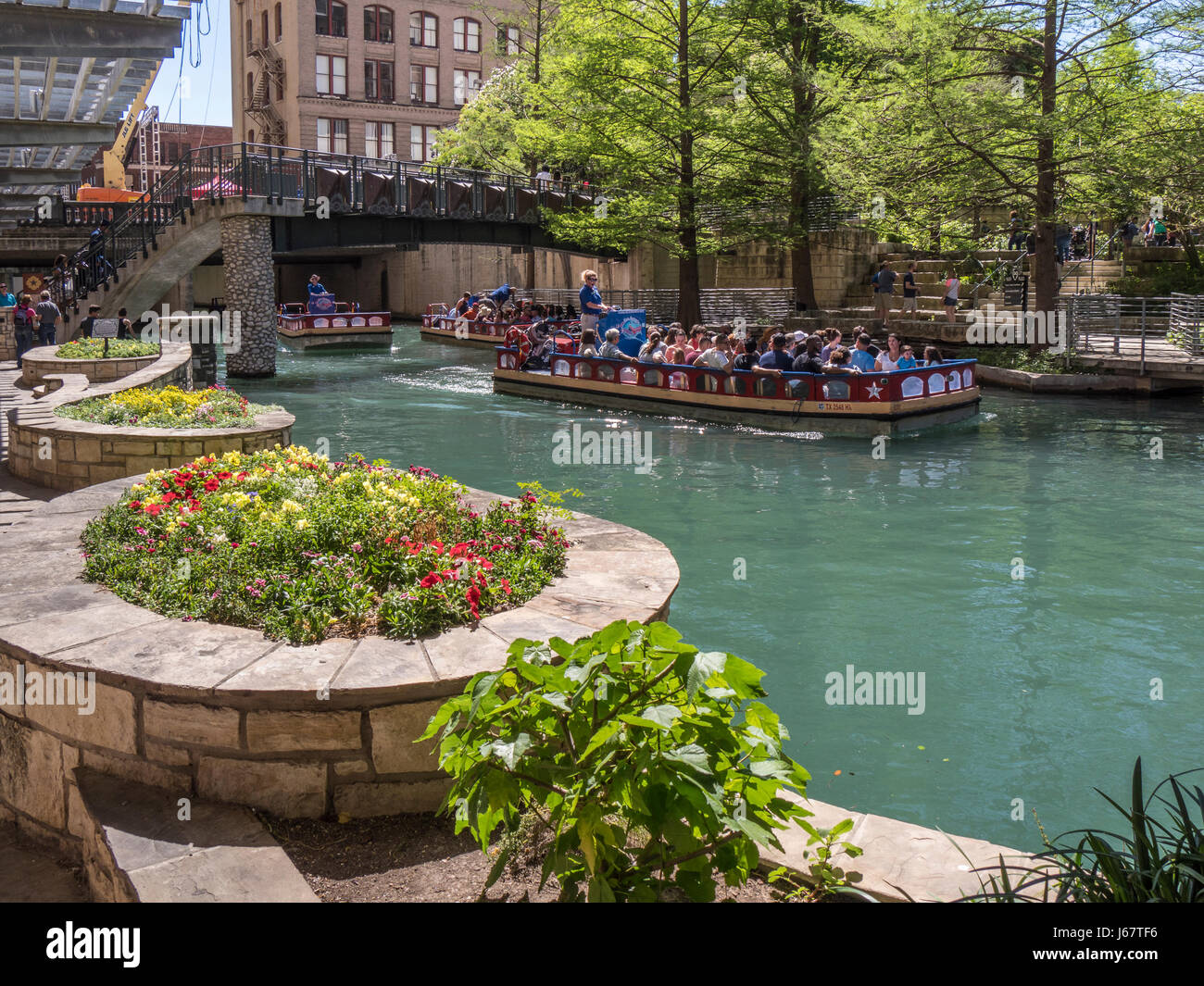 Flusspromenade, San Antonio, Texas. Stockfoto
