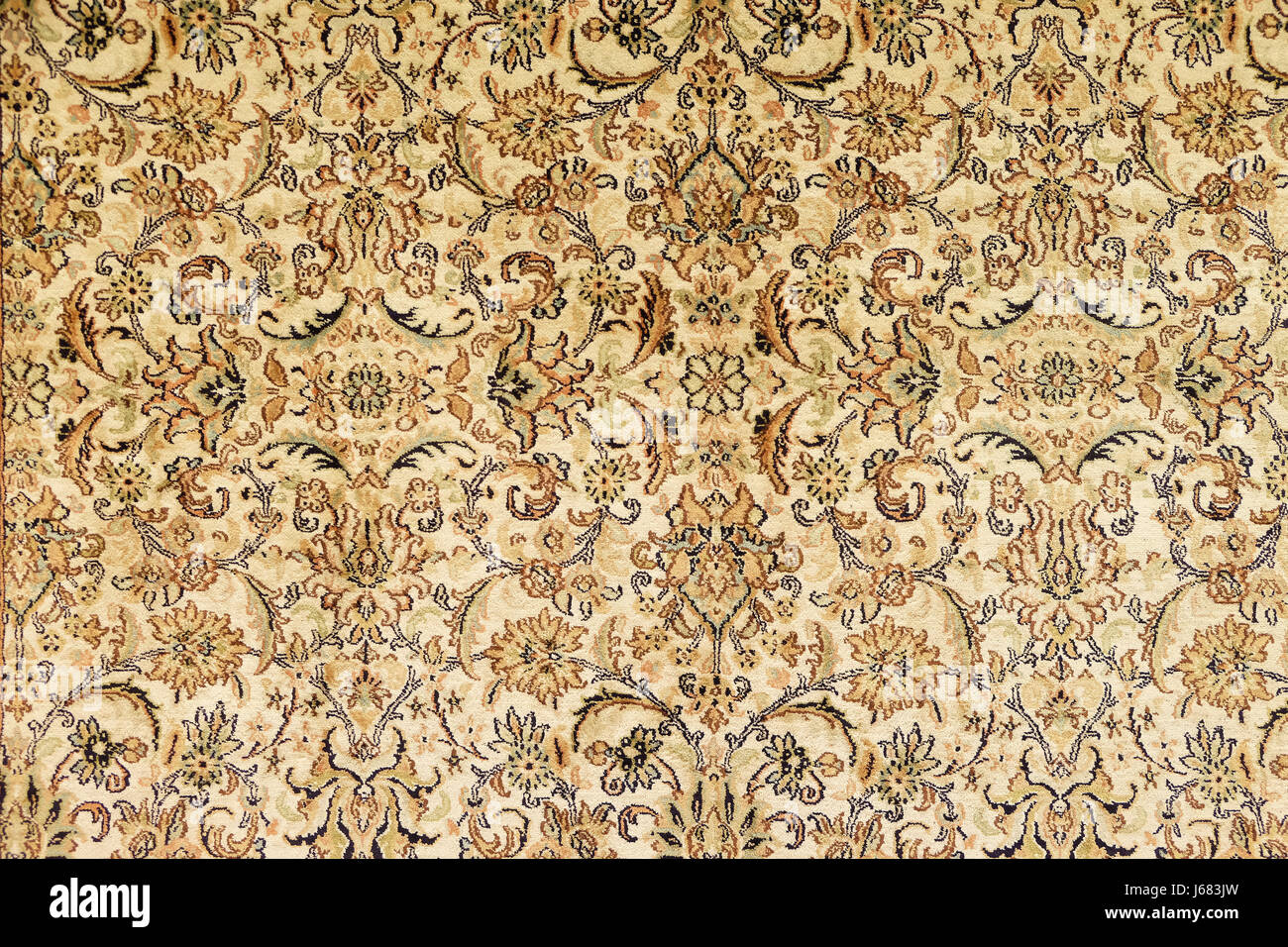 Handgefertigtes gewebten Teppich, orientalische Handwerk in Jaipur, Rajasthan, Indien am 16. Februar 2016. Stockfoto