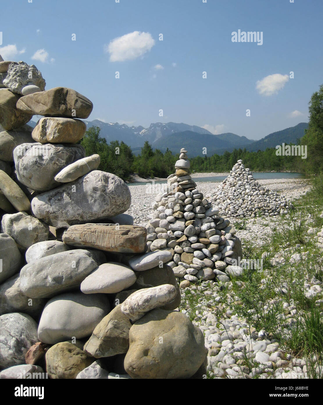 Isar-Pyramiden Stockfoto