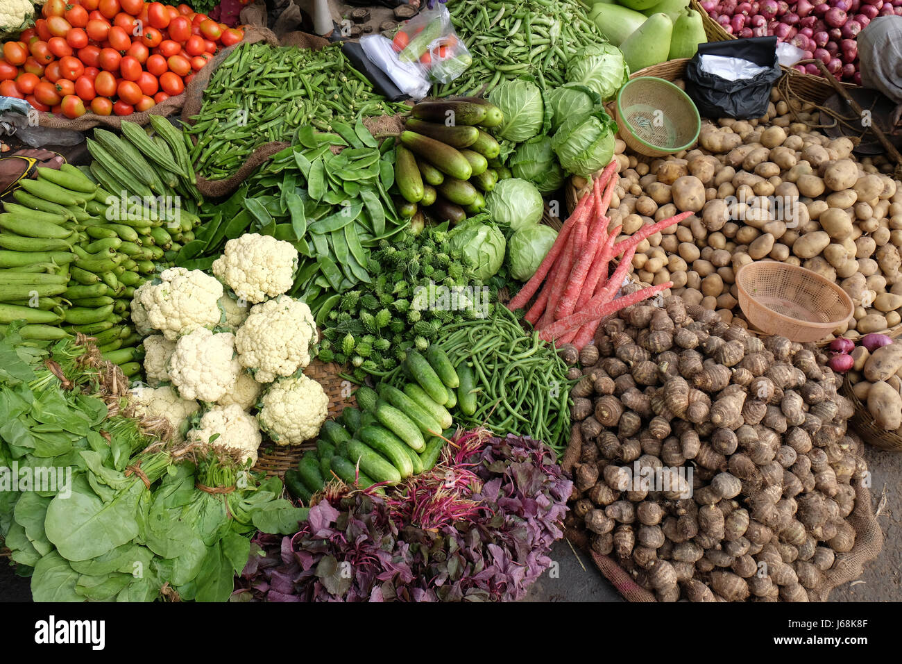 Gemüsemarkt in Kolkata, Indien Stockfoto