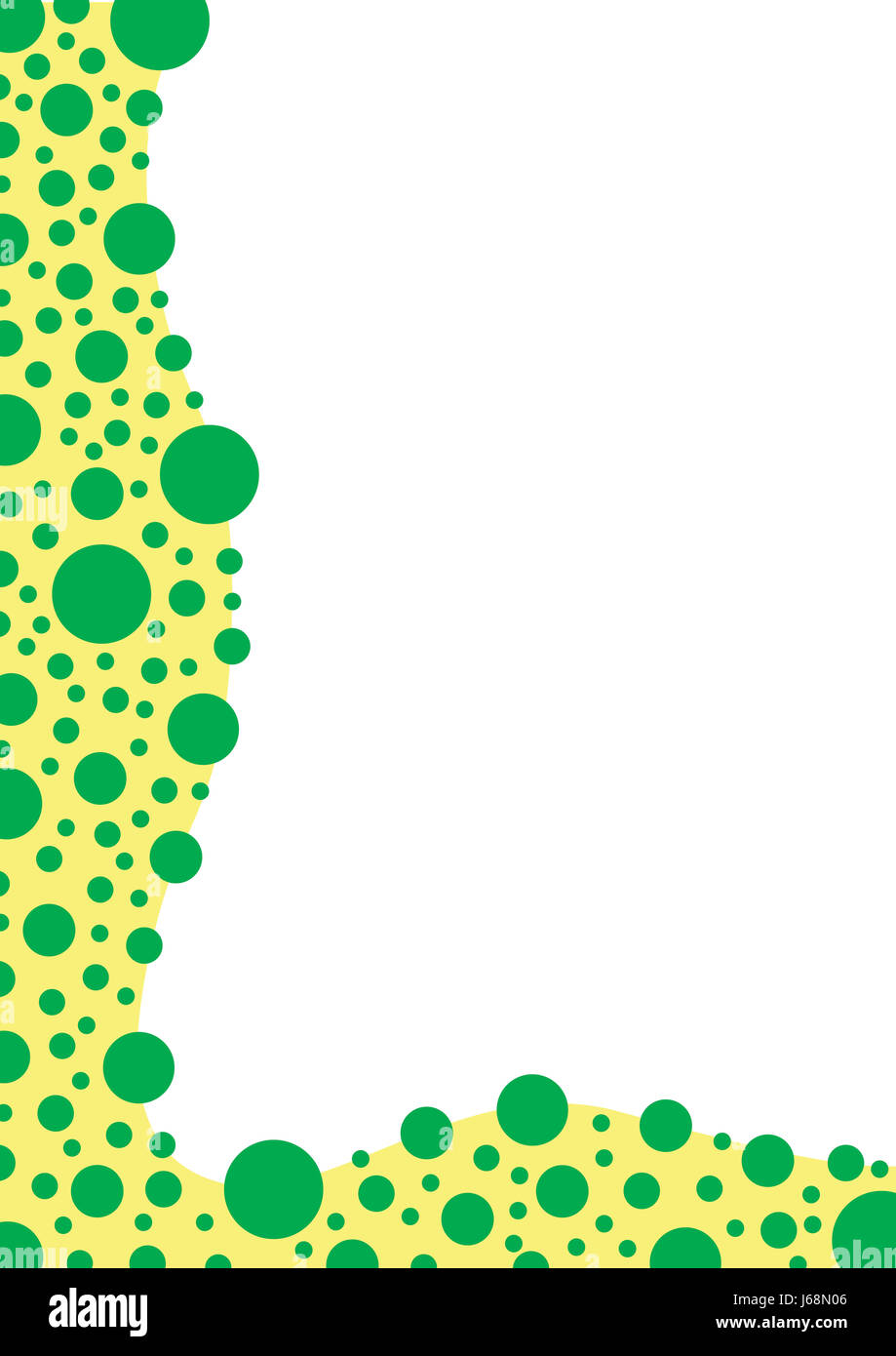 Grenze mit grünen Kreisen Ocker Stockfoto