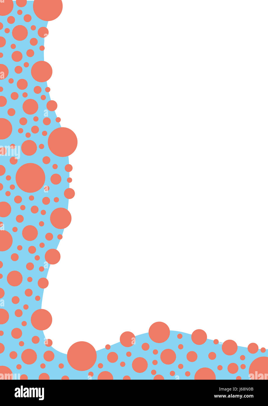 Blau mit roten Kreisen Grenze Stockfoto