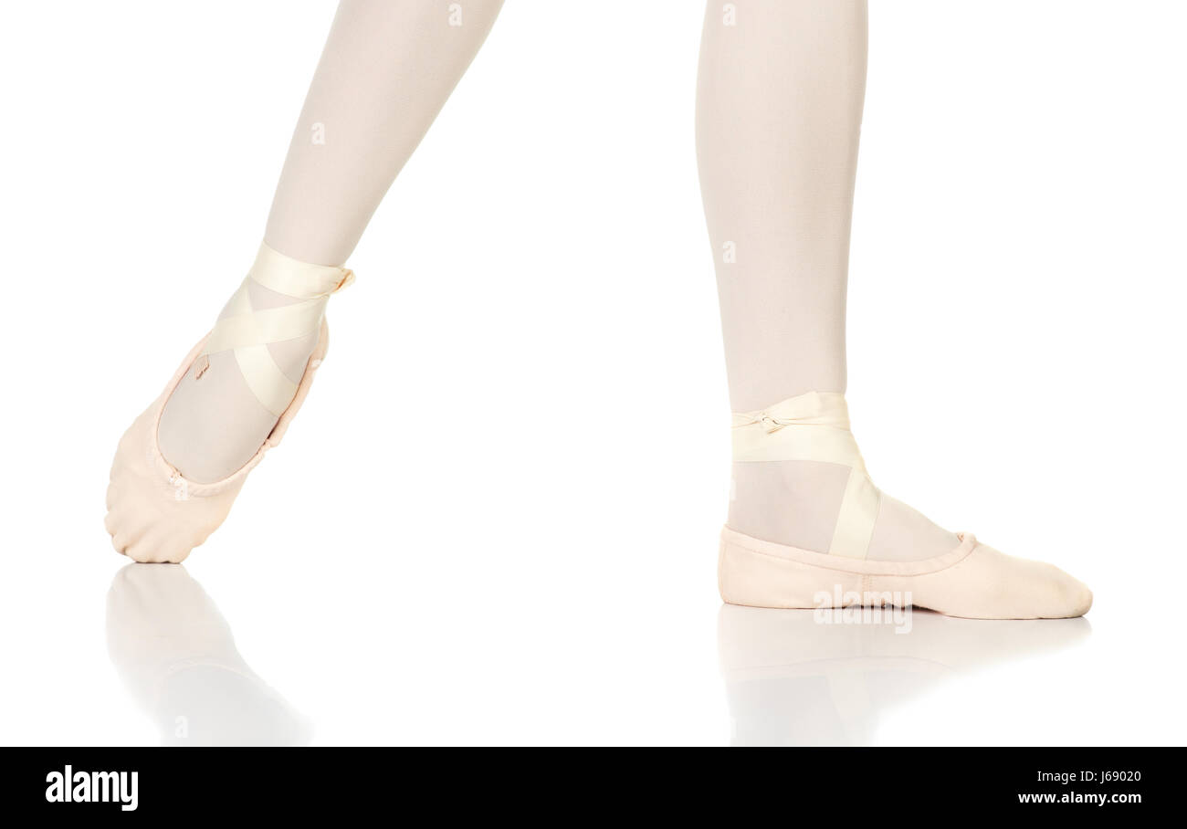 Ballett-Ballerina tanzen Tanz Frau Beine weiblichen Schuhe leer europäischen kaukasischen Stockfoto