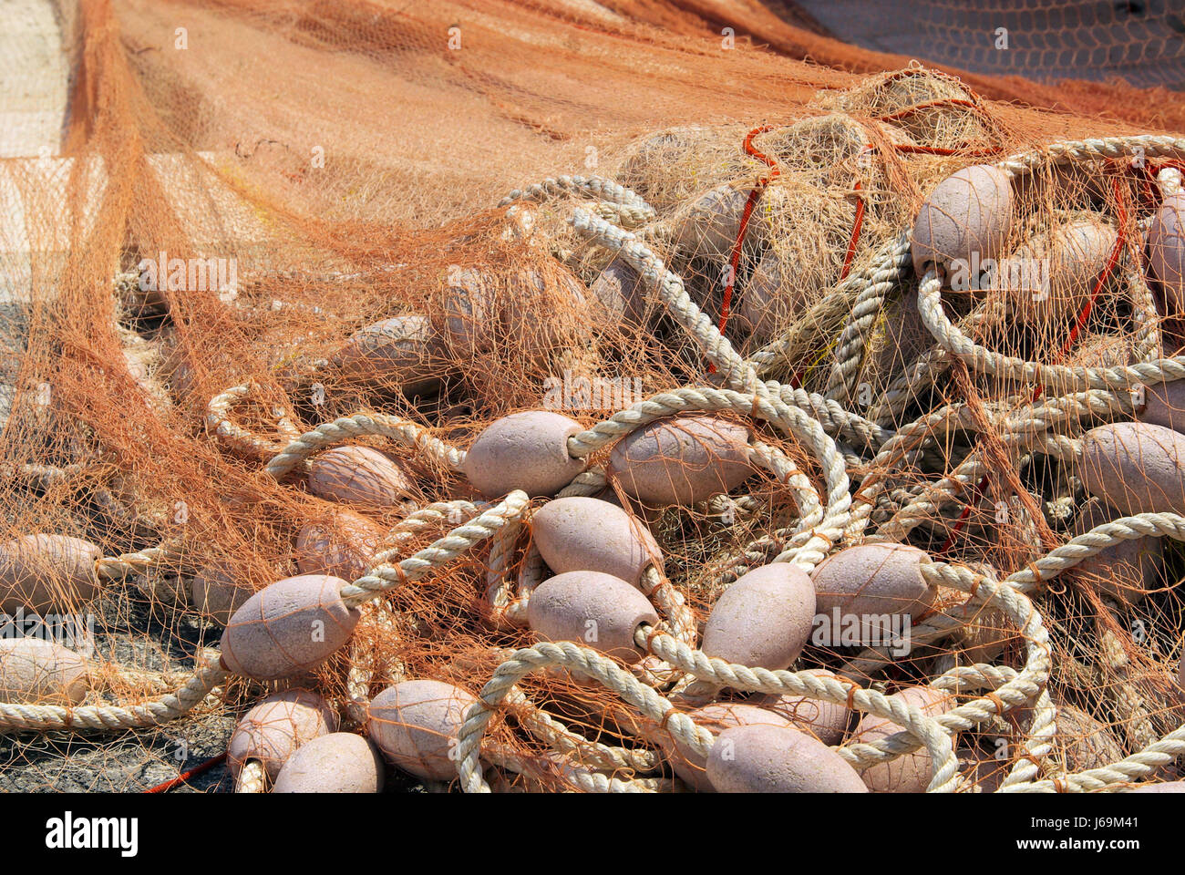 Winkel-Fische net Fischer Fishnet Angeln net farbig bunt wunderschön Stockfoto