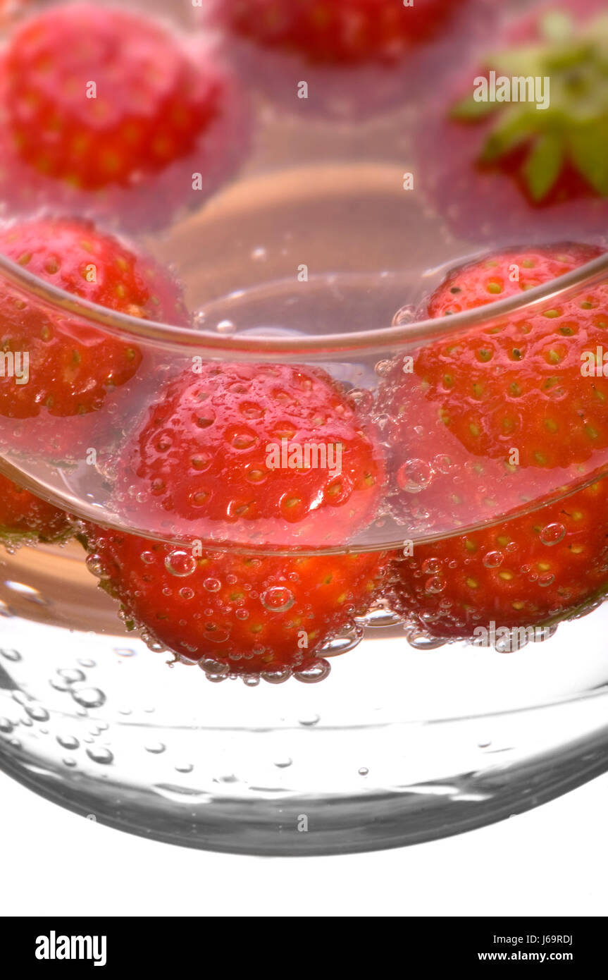 Erdbeeren im Glas Stockfoto