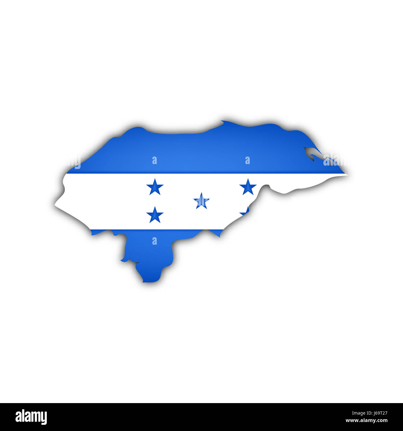 Amerika Flagge zentrale Honduras map Atlas der Welt reisen Grafik schwarz Stockfoto
