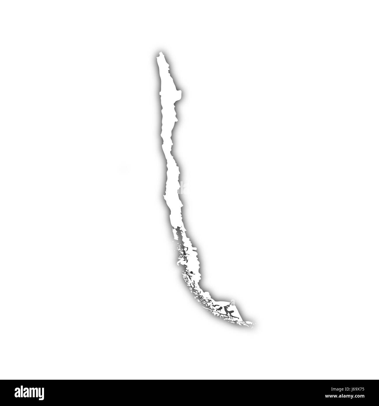 Amerika Flagge Süd Karte Atlas der Welt Chili Chili Reisen Grafik schwarz Stockfoto